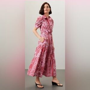Derek Lam 10 Crosby Collective Pink Floral Midi Dress